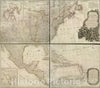 Historical Map, A New map of North America with The West India Islands : Divided According to The Preliminary Articles of Peace, Signed at Versailles, 20. Jan. 1783, Vintage Wall Art