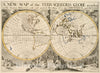 Historical Map, 1700 A New map of The terraqueous Globe According to The Ancient Discoveries and Most General divisions of it into Continents and Oceans, Vintage Wall Art