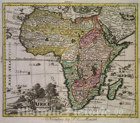 Historical Map, 1769 Nouae Africae delineatio, Vintage Wall Art