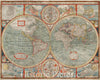 Historical Map, 1626 A new and accurat map of the world, Vintage Wall Art
