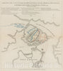 Historical Map, A Sketch of The Action Between The British Forces and The American provincials, on The Heights of The Peninsula of Charlestown, The 17th of June 1775, Vintage Wall Art