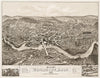 Historical Map, View of Watertown, Mass : 1879, Vintage Wall Art