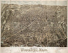 Historical Map, The City of Worcester, Mass : 1878, Vintage Wall Art