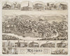 Historical Map, View of Medway, Massachusetts : 1887, Vintage Wall Art