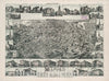 Historical Map, Milford, Massachusetts : 1888, Vintage Wall Art