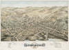 Historical Map, View of Natick, Mass : 1877, Population About 8000, Vintage Wall Art