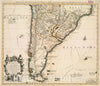 Historical Map, 1721 Carte du Paraguay, du Chili, du Detroit de Magellan et Cetera, Vintage Wall Art