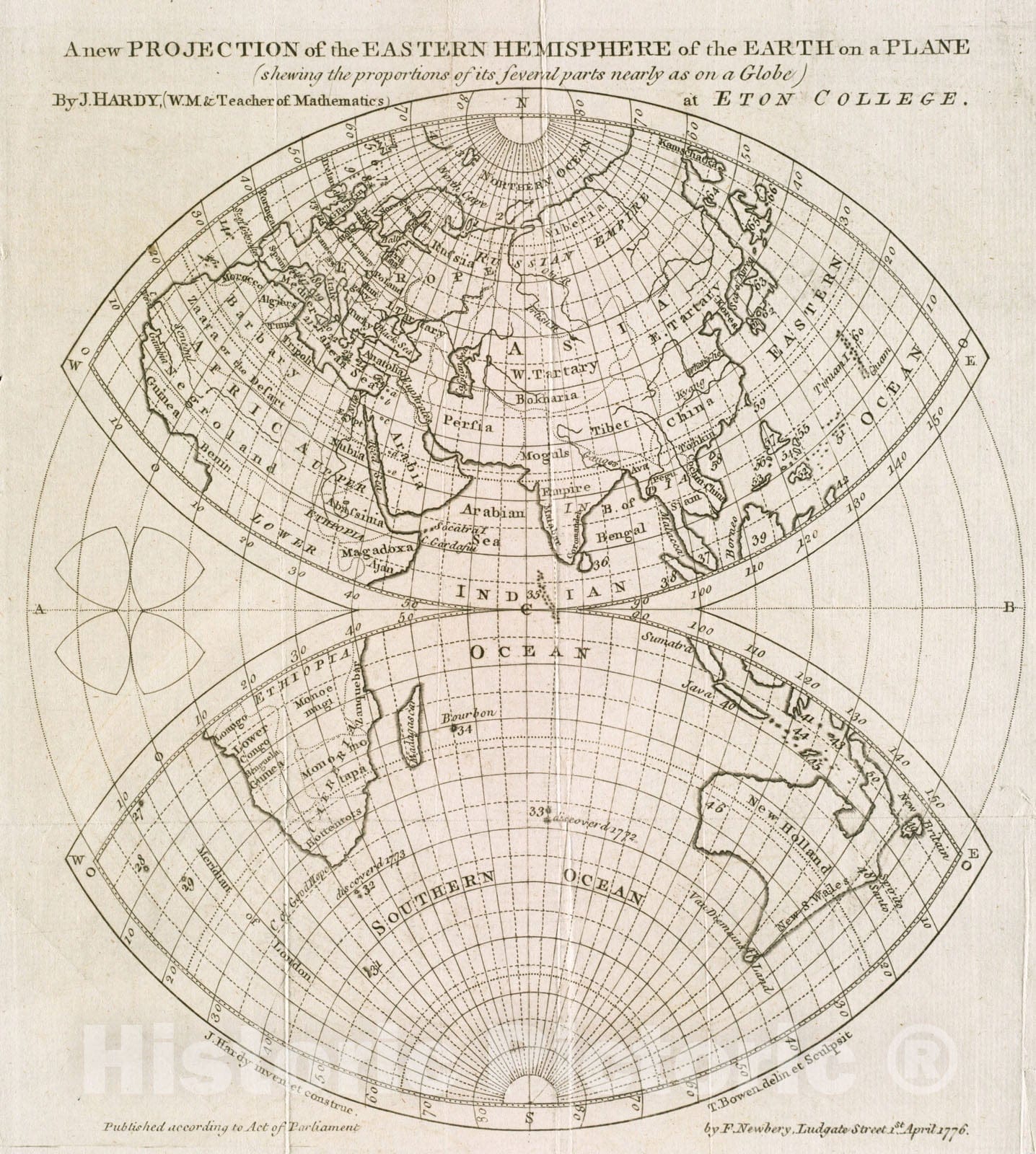 Historical Map, 1776 A New Projection of The Eastern Hemisphere of The ...