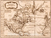 Historical Map, ca. 1764 Amerique Septentrionale, Vintage Wall Art