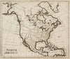 Historical Map, ca. 1800 North America, Vintage Wall Art