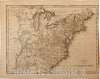 Historical Map, ca. 1800 A Map of The United States, Vintage Wall Art