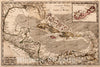 Historical Map, 1780 Les Isles Antilles et le Golfe du Mexique, Vintage Wall Art