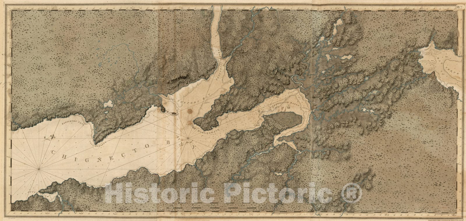 Historical Map, 1781 [Chignecto Bay and Vicinity], Vintage Wall Art