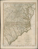 Historical Map, 1783 The marches of Lord Cornwallis in the Southern Provinces, now states of North America : comprehending the two Carolinas, with Virginia and Maryland, Vintage Wall Art
