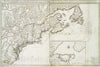 Historical Map, 1746 Nova Tabula geographica complectens borealiorem Americae partem : in Qua exacte delineatae sunt Canada sive Nova Francia, Nova Scotia, Nova Anglia, Vintage Wall Art