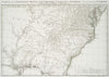 Historical Map, 1758 Carte de la Louisiane, Maryland, Virginie, Caroline, Georgie, avec une partie de la Floride, Vintage Wall Art