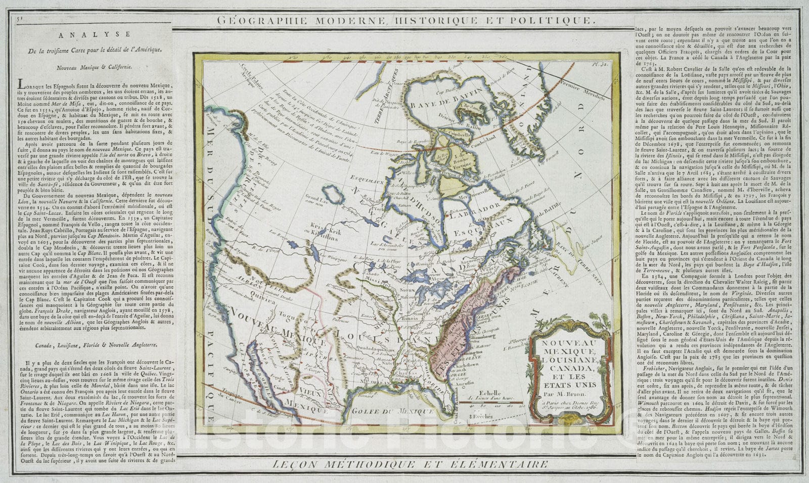 Historical Map, 1786 Nouveau Mexique, Louisiane, Canada, et les Etats UNIS, Vintage Wall Art