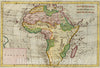 Historical Map, 1780-1789 Afrique, Vintage Wall Art