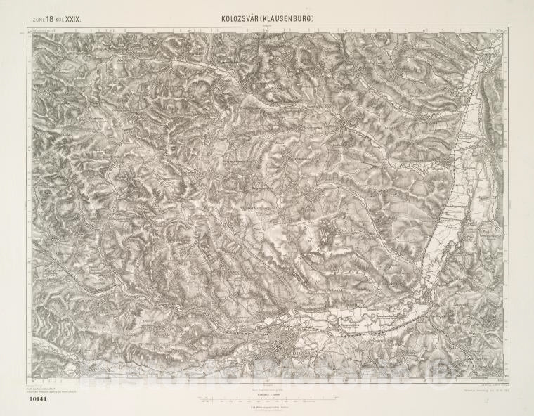 Historic 1910 Map - Kolozsvar [Klausenburg]. - Vintage Wall Art