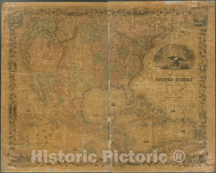 Historic Map 1850 Map Of The - 5123856 1wmark 