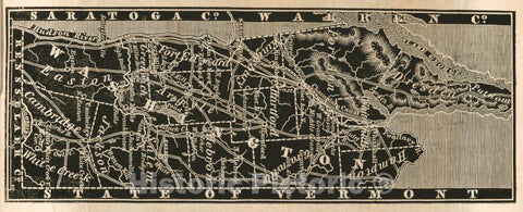 Historic 1838 Map - Washington County. - New York (State) - Washington County (N.Y.New York Atlas. - Vintage Wall Art