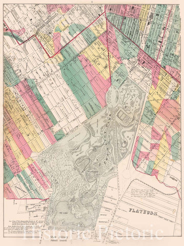 Historic Map - 1869, Brooklyn (New York, N.Y.)[Prospect Park, Windsor Terrace, Park Slope, Carroll Gardens, Gowanus Canal, Fort Greene, Clinton Hill And Prospect - Vintage Wall Art