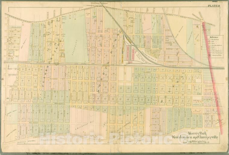 Historic Map - 1891 Queens County, New York (N.Y.), Plate 18: [Bounded By Brooklyn Jamaica Plank Road, Van Wyck Avenue, Liberty Avenue And Wyckoff Avenue.] - Vintage Wall Art