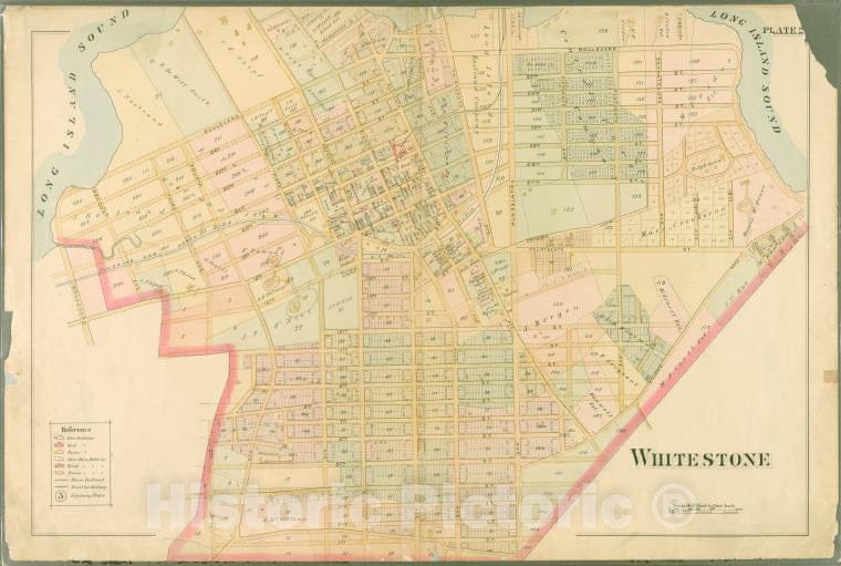 Historic Map - 1891 Queens County, New York (N.Y.), Plate 23: [Bounded By Boulevard, Willetts Road, Fourteenth Avenue, 1St Street, Fourth Avenue And 18Th Street.] - Vintage Wall Art