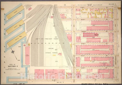Historic 1898 Map - Plate 2, Part Of Section 4: [Bounded By W. 65Th Street,Amsterdam - Vintage Wall Art