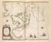 Historic Map - 1672 Australia, Paskaetrte Zynde T'Oosterdeel Van Oost Indien, Met Alle De Eylanden Dae Ontrendt Gelegen Van C. Comorin Tot Aen Japan. - Vintage Wall Art