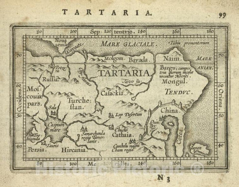 Historic Map - 1603 Asia, Central, Caspian Sea, Tartaria, Abraham Ortelius - Vintage Wall Art
