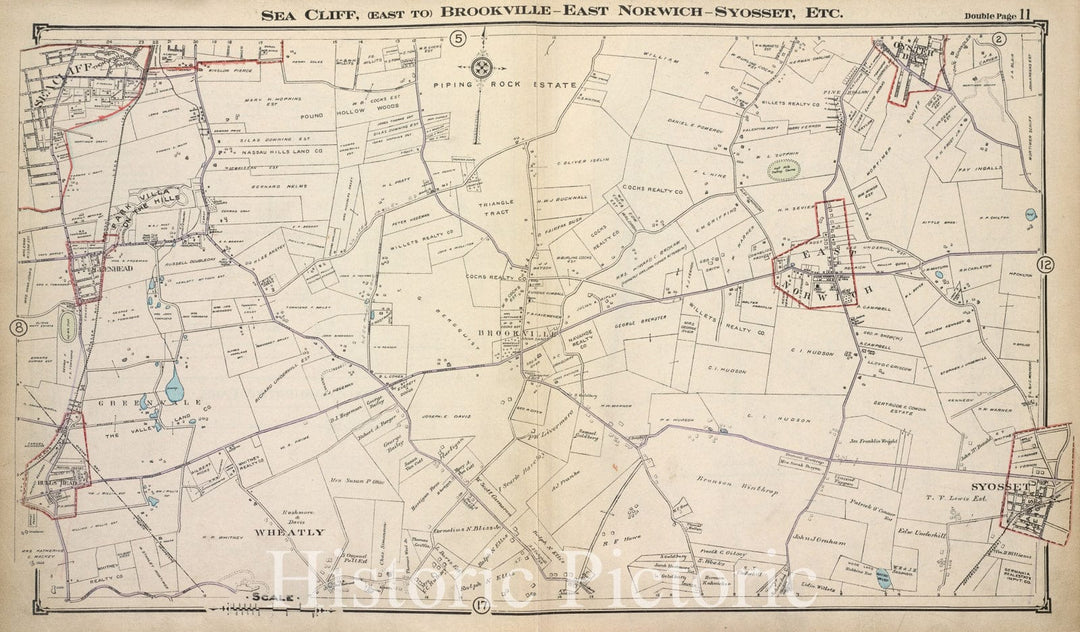 Historic Map - Sea Cliff, (East To) Brookville - East Norwich - Syosse ...