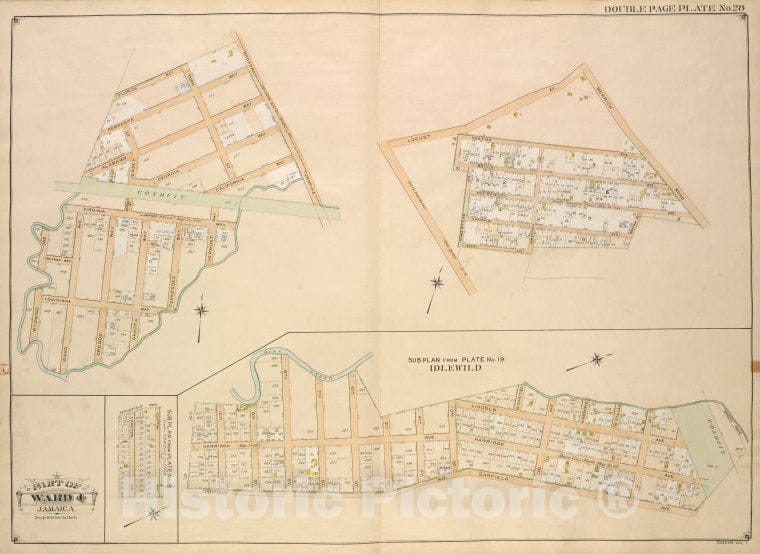 Historic Map - 1907 Queens, New York (N.Y.) Ward 4; Jamaica; [Broadway Turnpike, Vermont Way, Tennessee Way, Dakota Way, Oregon Way, Idaho, Wyoming, Virginia Way - Vintage Wall Art