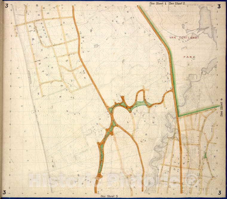 Historic Map - 1873 Bronx, Westchester, New York (N.Y.) Bates, Riverdale, Moshold, Broadway, Vancortlandt, Bailey, Ft. Independence; Albany Road, Church King - Vintage Wall Art