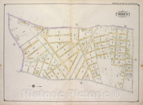Historic 1913 Map - Queens, Vol. 1A, Double Page Plate No. 20; Part Of Ward 4 Jamaic - Vintage Wall Art