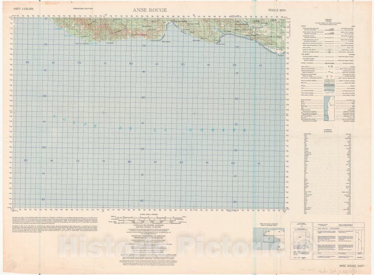 Historic 1961- Map - Anse Rouge - Vintage Wall Art