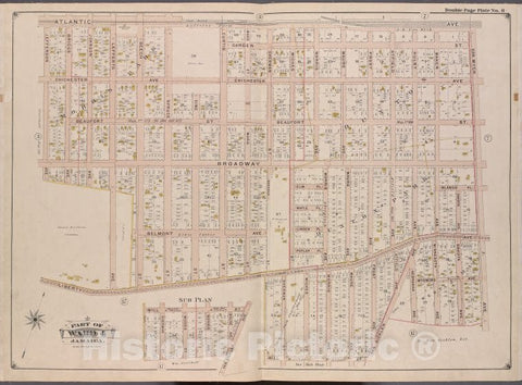 Historic Map - 1901 Queens County, New York (N.Y.) Queens, V. 1, Plate No. 6; Part Of Jamaica, Ward 4; [Atlantic, Van Wyck, Mill, Liberty, Jefferson - Vintage Wall Art