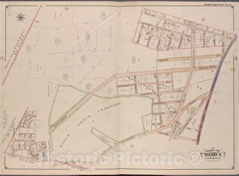 Historic Map - 1901 Queens County, New York (N.Y.) Queens; Jamaica, Ward 4; [Kaplan, Fulton, Newtown Rd, Newtown (2Nd Ward) And Flushing (3Rd Ward) Boundary Lines - Vintage Wall Art
