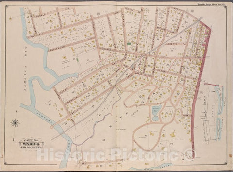 Historic Map - 1901 Queens County, New York (N.Y.), Queens, V. 1, Plate No. 23; Part Of Far Rockaway, Ward 5; Cornell, Clinton, Mott, Central, Bay, Norton'S Creek - Vintage Wall Art