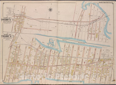 Historic Map - 1901 Queens County, New York (N.Y.) Queens, Far Rockaway, Ward 5, Norton'S Creek, Atlantic Ocean, Alexander; Amstel Canal, Alexander, Vintage Wall Art