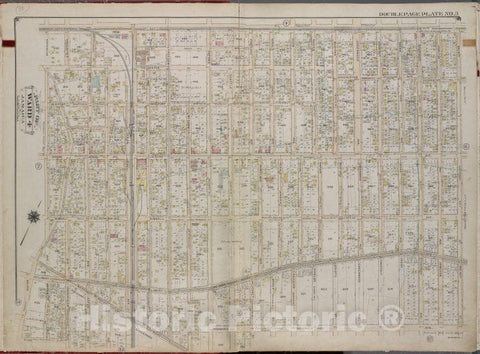 Historic 1913 Map - Queens, V. 1, Double Page Plate No. 3; Part Of Jamaica, Ward 4; - Vintage Wall Art