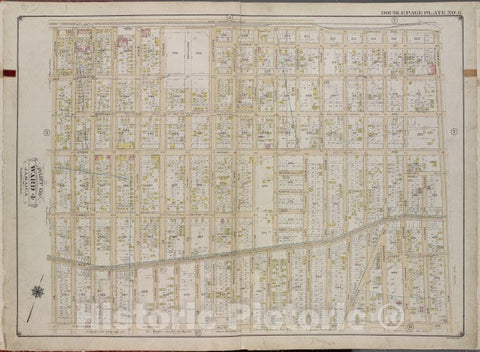 Historic 1913 Map - Queens, V. 1, Double Page Plate No. 6; Part Of Jamaica, Ward 4; - Vintage Wall Art