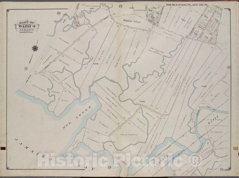 Historic 1913 Map - Queens, V. 1, Double Page Plate No. 26; Part Of Jamaica, Ward 4; - Vintage Wall Art