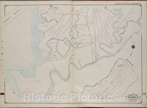 Historic 1913 Map - Queens, V. 1, Double Page Plate No. 27; Part Of Jamaica, Ward 4; - Vintage Wall Art