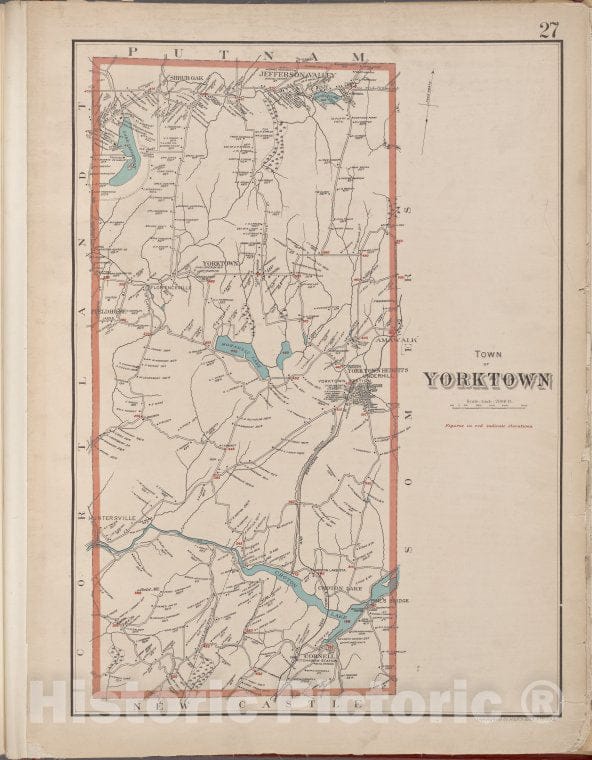 Historic Map - 1893 Westchester County, New York (N.Y.), Plate No. 27 [Map Of Town Of York Town] - Vintage Wall Art