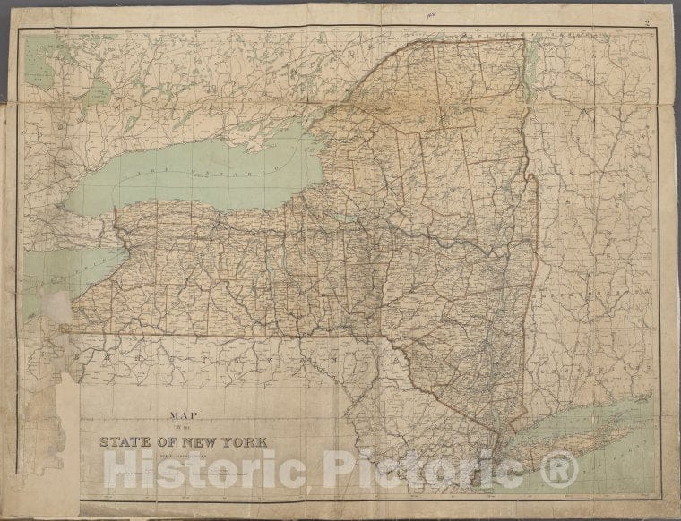 Historic Map - 1895 New York State, Double Page Plate No. 2 [Map Of The State Of New York] - Vintage Wall Art