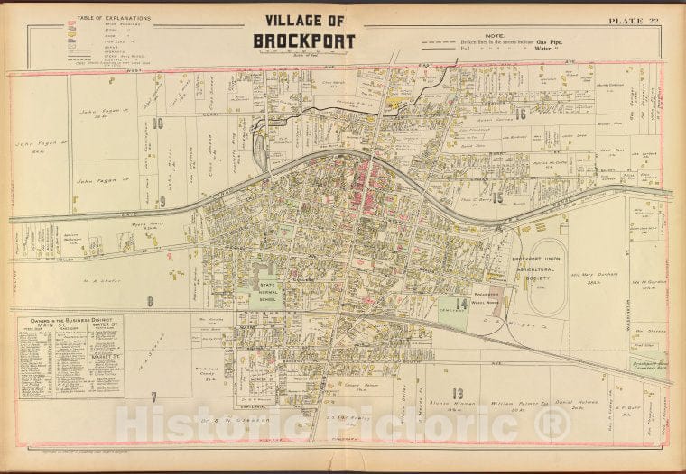 Historic 1902 Map - Monroe County, Double Page Plate No. 22 [Map Of Village Of Broc - Vintage Wall Art