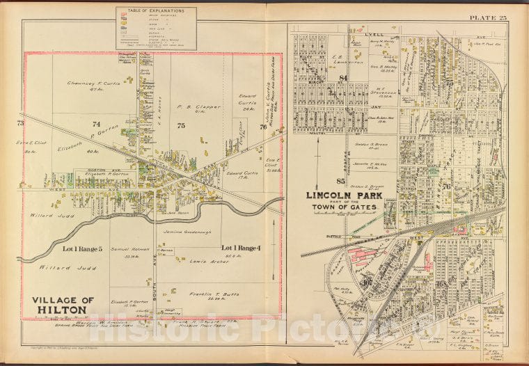 Historic 1902 Map - Monroe County, Double Page Plate No. 25 [Map Of Lincoln Park Pa - Vintage Wall Art