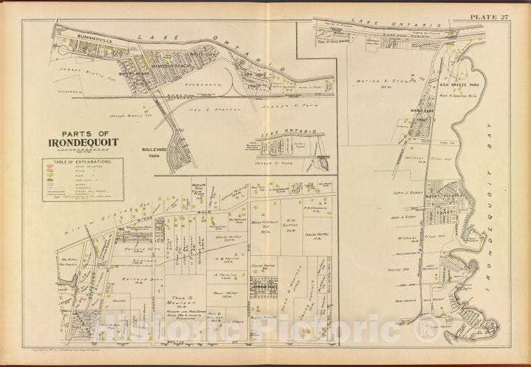 Historic 1902 Map - Monroe County, Double Page Plate No. 27 [Map Of Parts Of Ironde - Vintage Wall Art