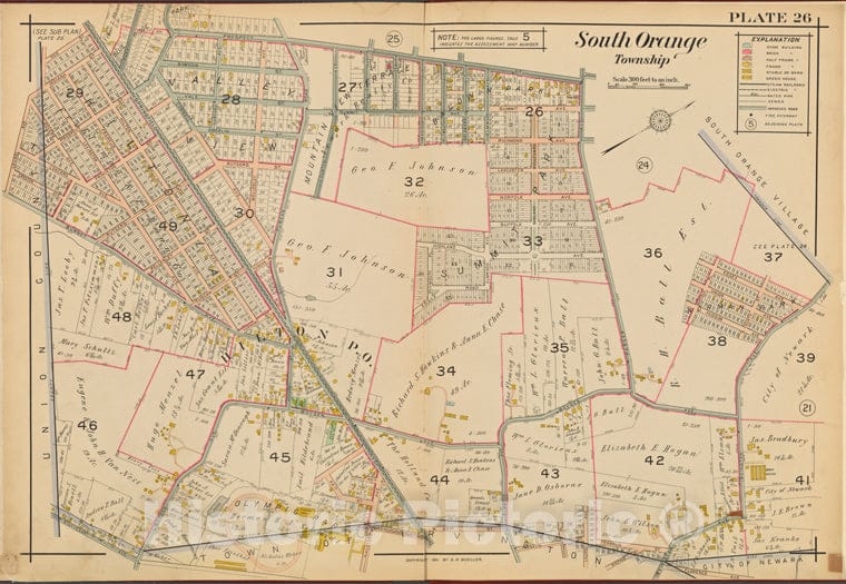 Historic 1911 Map - Orange County, Double Page Plate No. 26 [Map Bounded By Prospect - Vintage Wall Art